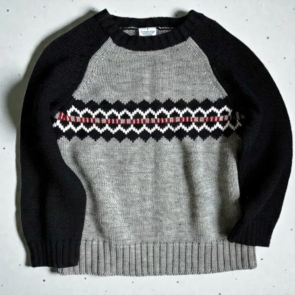 Gymboree Fair Isle Pullover Sweater, Navy & Gray, 3T